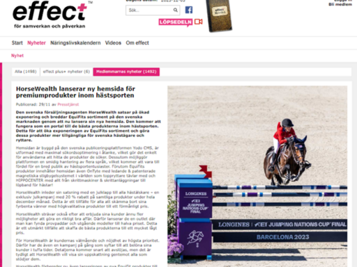 I Effectplus: HorseWealth lanserar ny hemsida för premiumprodukter inom hästsporten